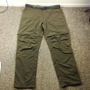 LL Bean Pants Timberledge Convertible Nylon Fishing Hiking Green Mens 2XLT $70